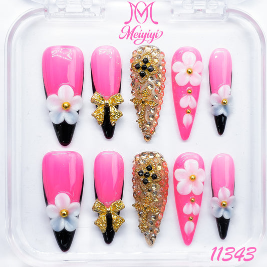 11343-MYY's designer original high-end design customized luxury hand-painted wearable nail art