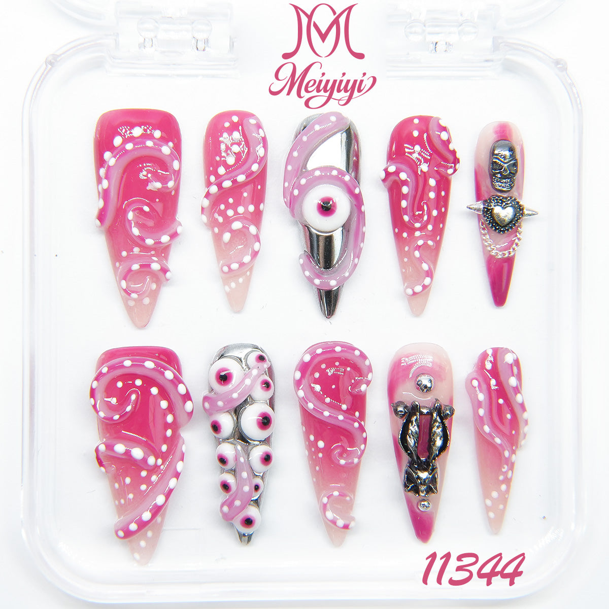 11344-MYY's designer original high-end design customized luxury hand-painted wearable nail art