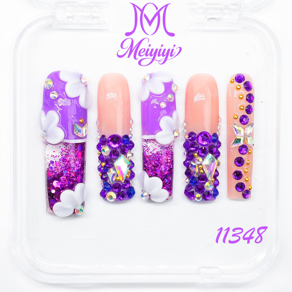 11348-MYY's designer original high-end design customized luxury hand-painted wearable nail art