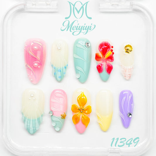 11349-MYY's designer original high-end design customized luxury hand-painted wearable nail art