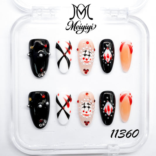 11360-MYY's designer original high-end design customized luxury hand-painted wearable nail art