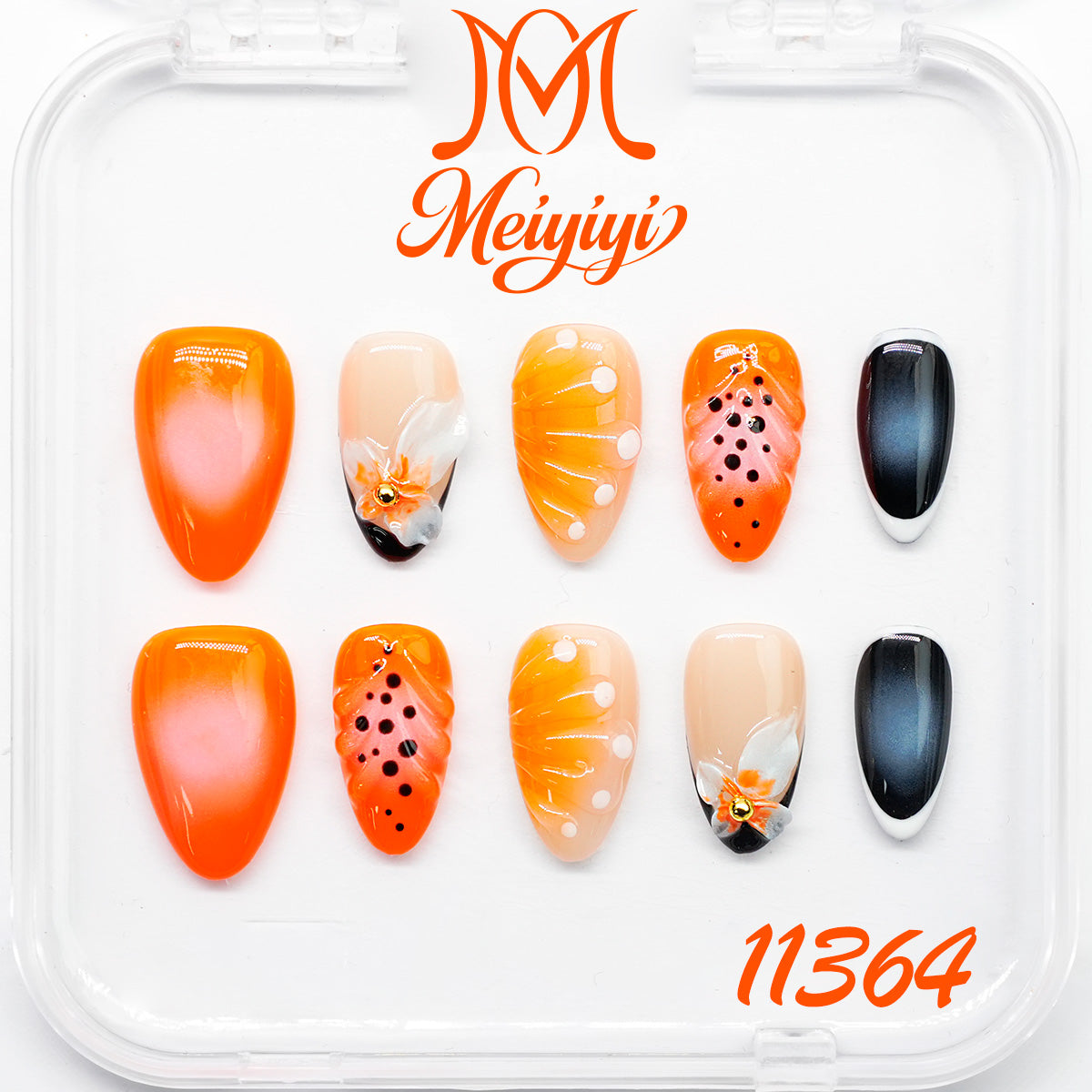 11364-MYY's designer original high-end design customized luxury hand-painted wearable nail art