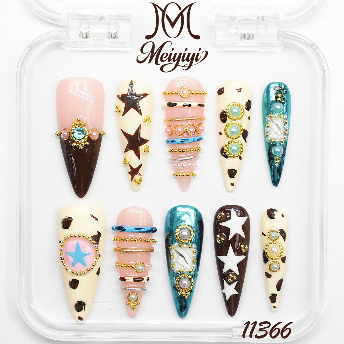 11366-MYY's designer original high-end design customized luxury hand-painted wearable nail art