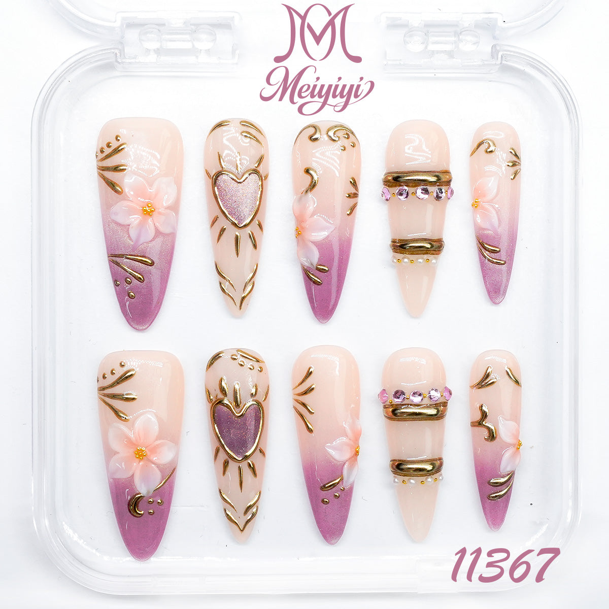 11367-MYY's designer original high-end design customized luxury hand-painted wearable nail art