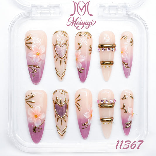 11367-MYY's designer original high-end design customized luxury hand-painted wearable nail art
