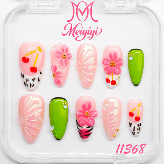 11368-MYY's designer original high-end design customized luxury hand-painted wearable nail art