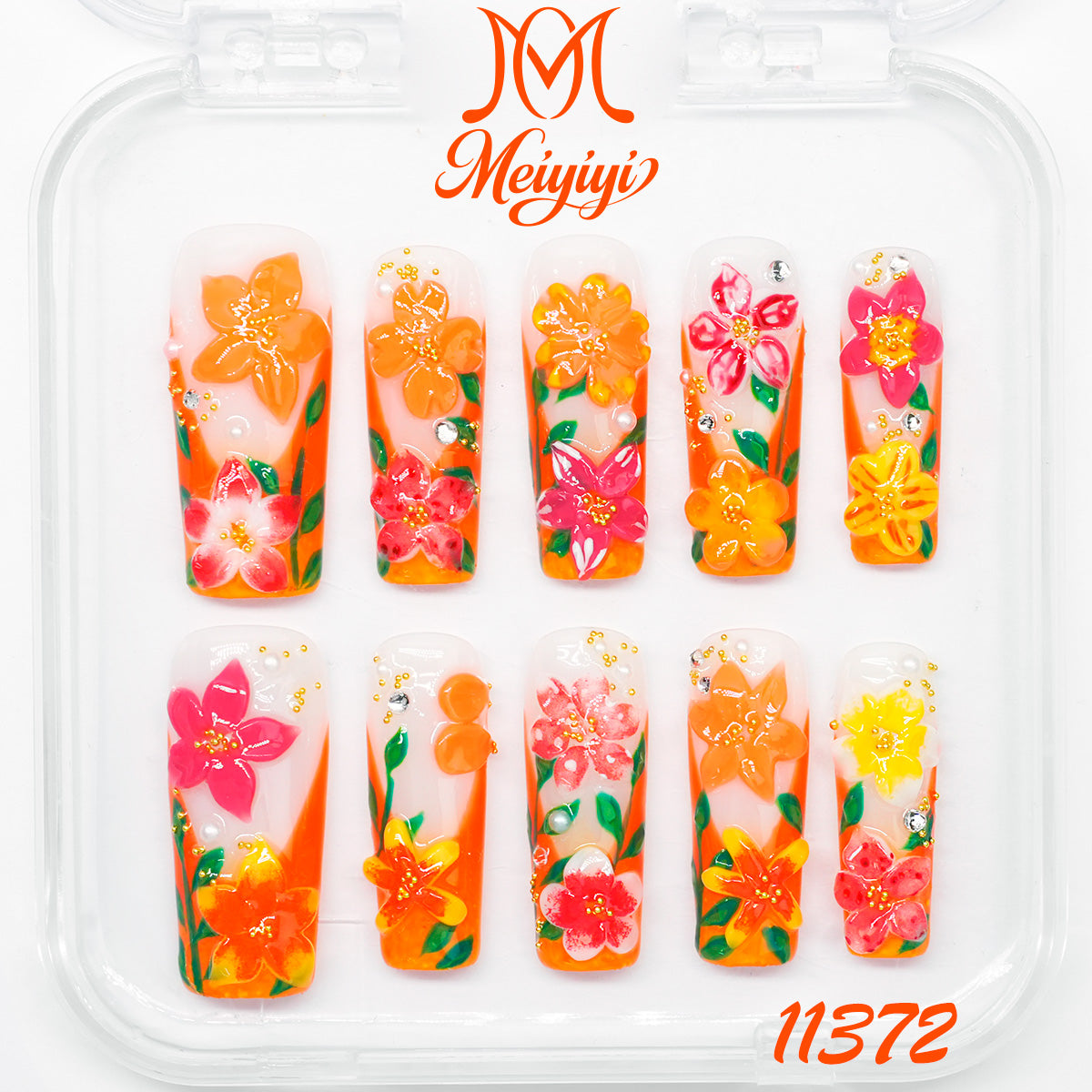 11372-MYY's designer original high-end design customized luxury hand-painted wearable nail art
