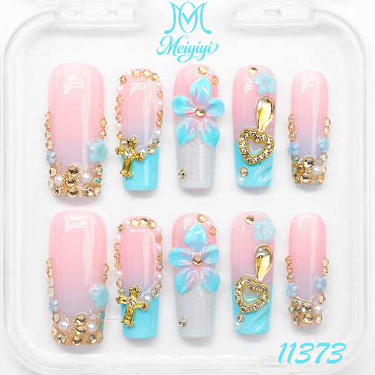 11373-MYY's designer original high-end design customized luxury hand-painted wearable nail art