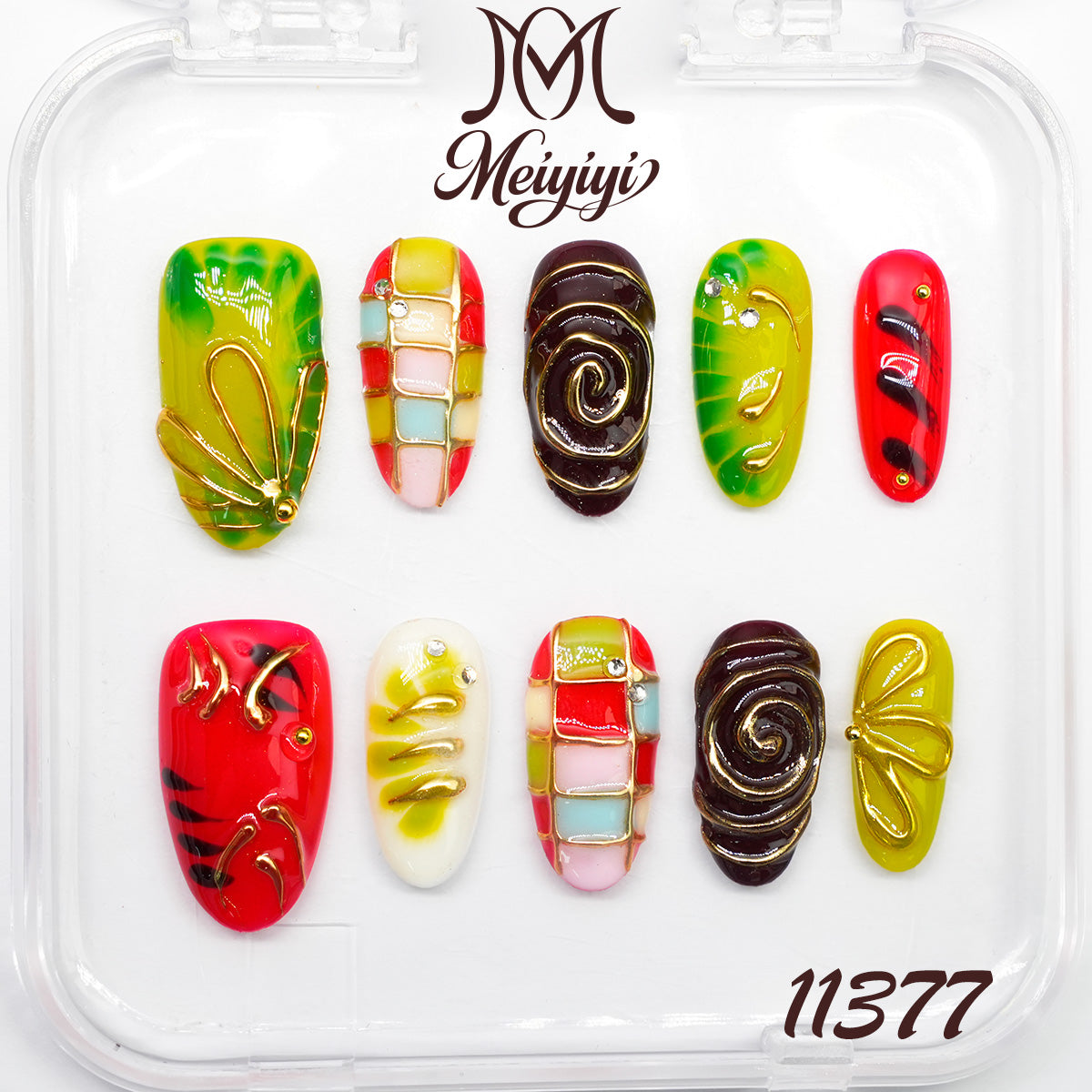 11377-MYY's designer original high-end design customized luxury hand-painted wearable nail art