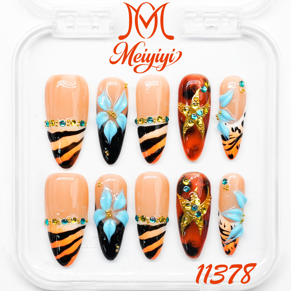 11378-MYY's designer original high-end design customized luxury hand-painted wearable nail art
