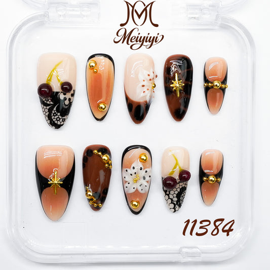 11384-MYY's designer original high-end design customized luxury hand-painted wearable nail art