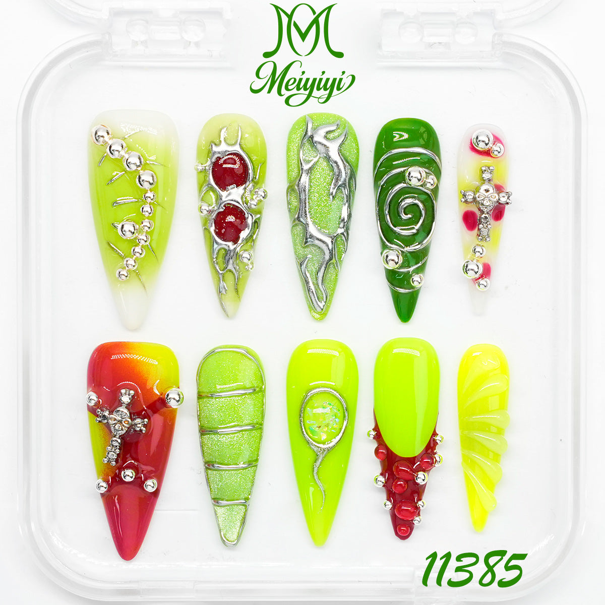 11385-MYY's designer original high-end design customized luxury hand-painted wearable nail art
