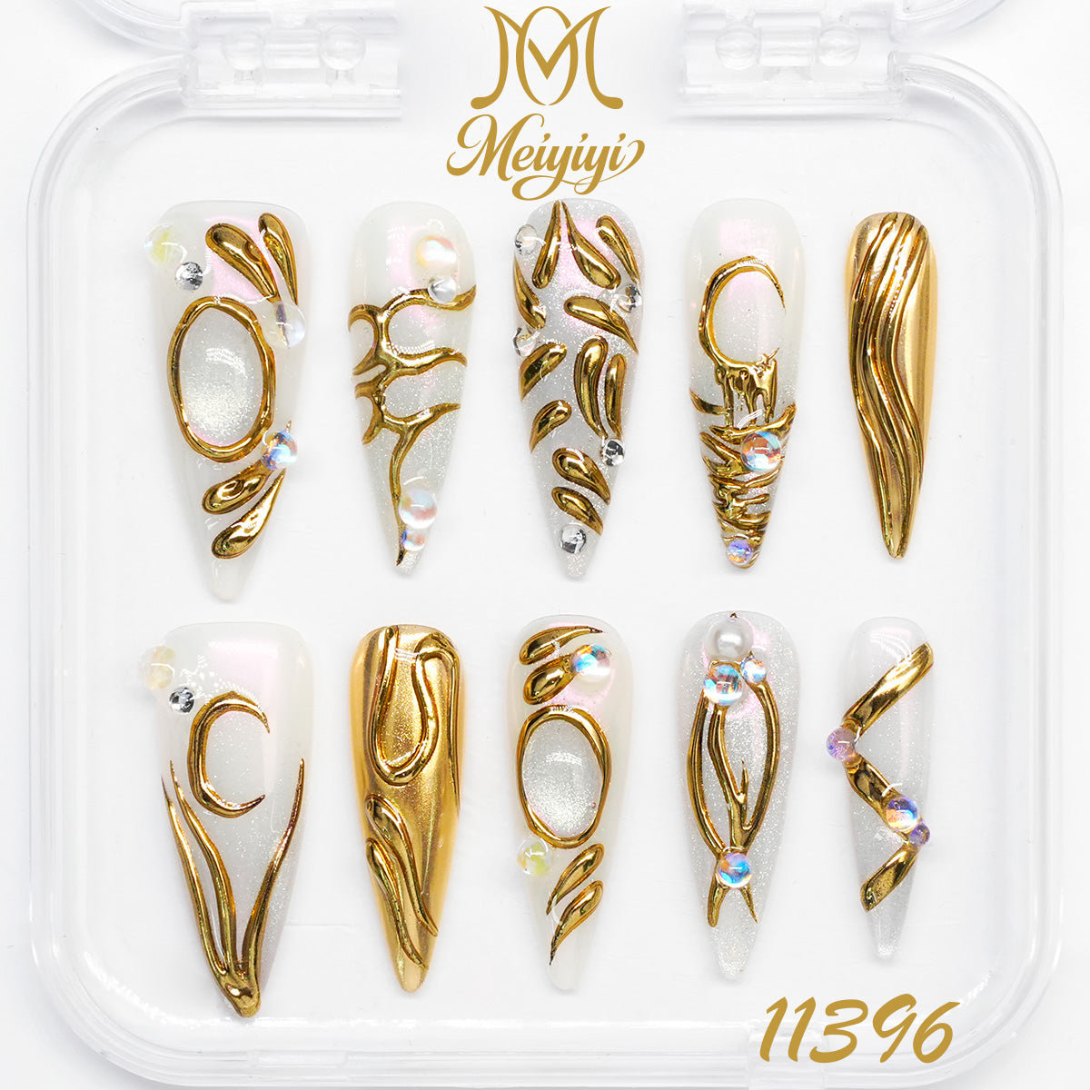 11396-MYY's designer original high-end design customized luxury hand-painted wearable nail art