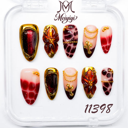 11398-MYY's designer original high-end design customized luxury hand-painted wearable nail art