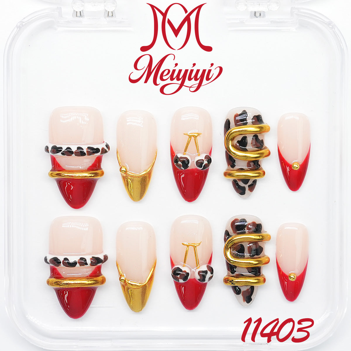 11403-MYY's designer original high-end design customized luxury hand-painted wearable nail art