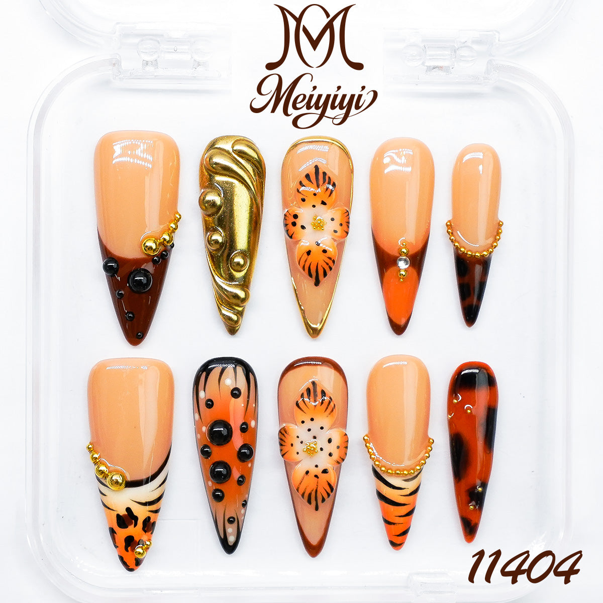 11404-MYY's designer original high-end design customized luxury hand-painted wearable nail art