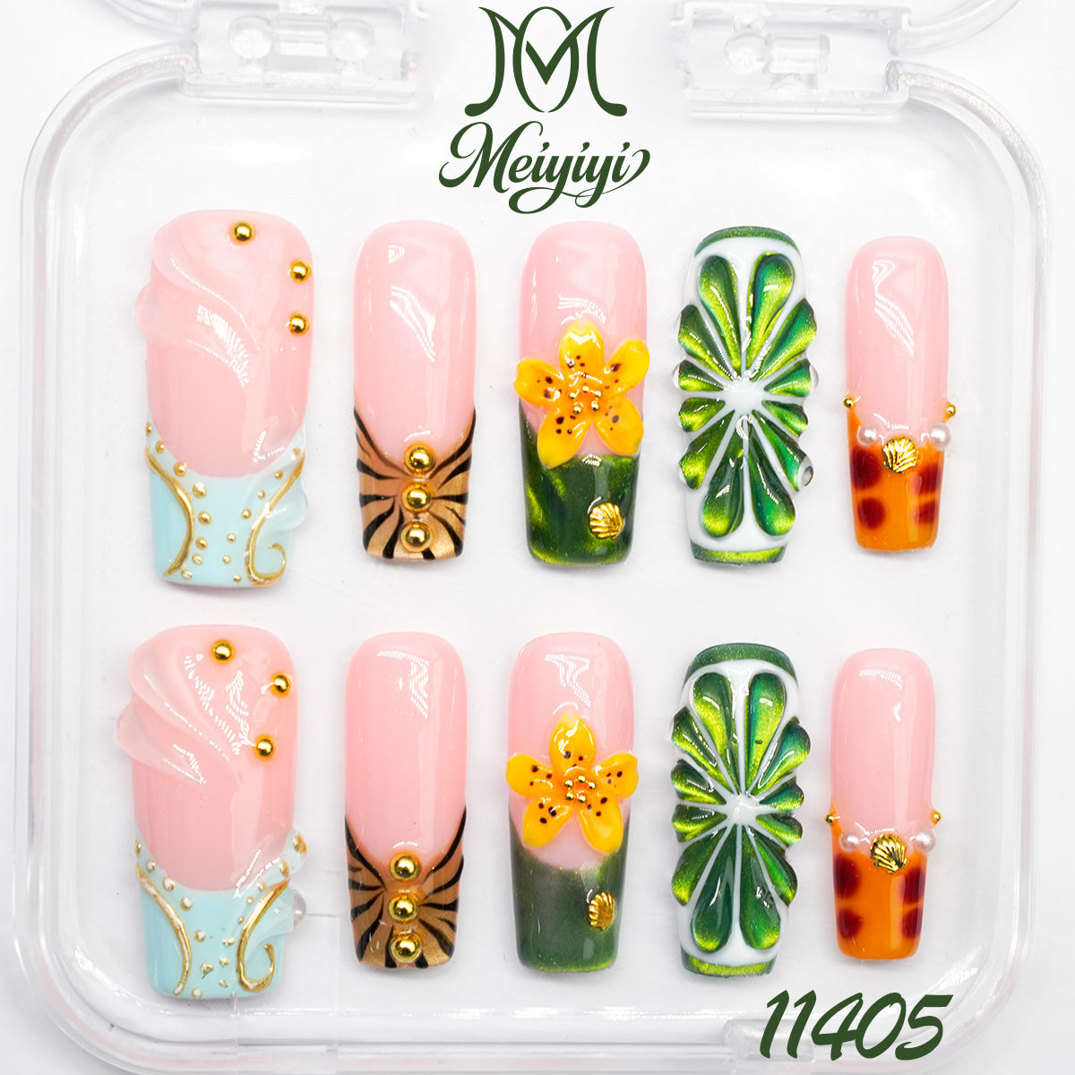 11405-MYY's designer original high-end design customized luxury hand-painted wearable nail art