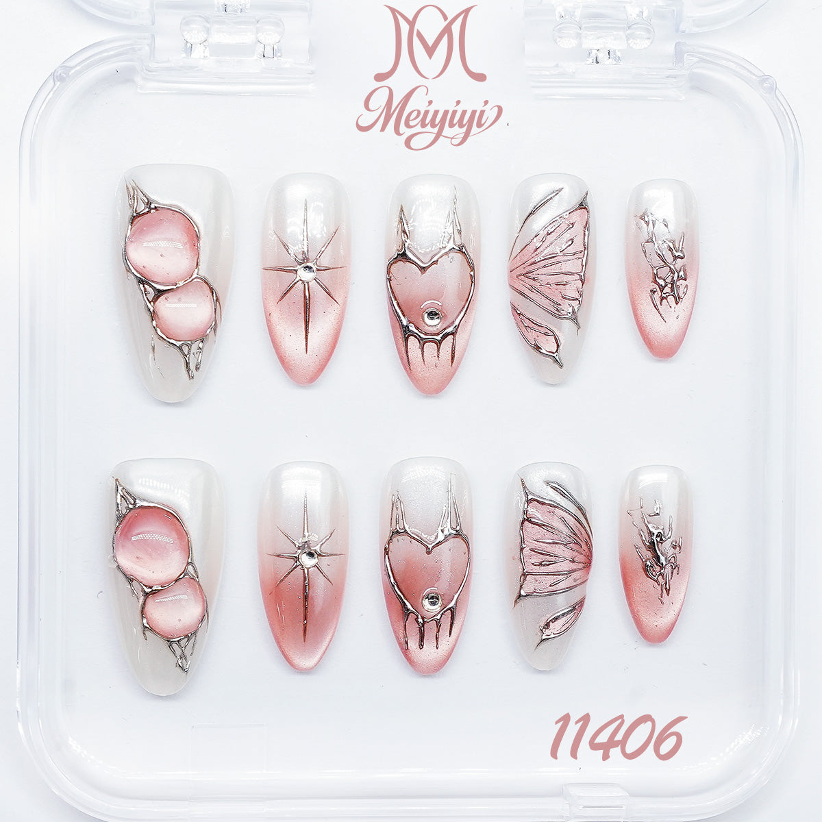11406-MYY's designer original high-end design customized luxury hand-painted wearable nail art