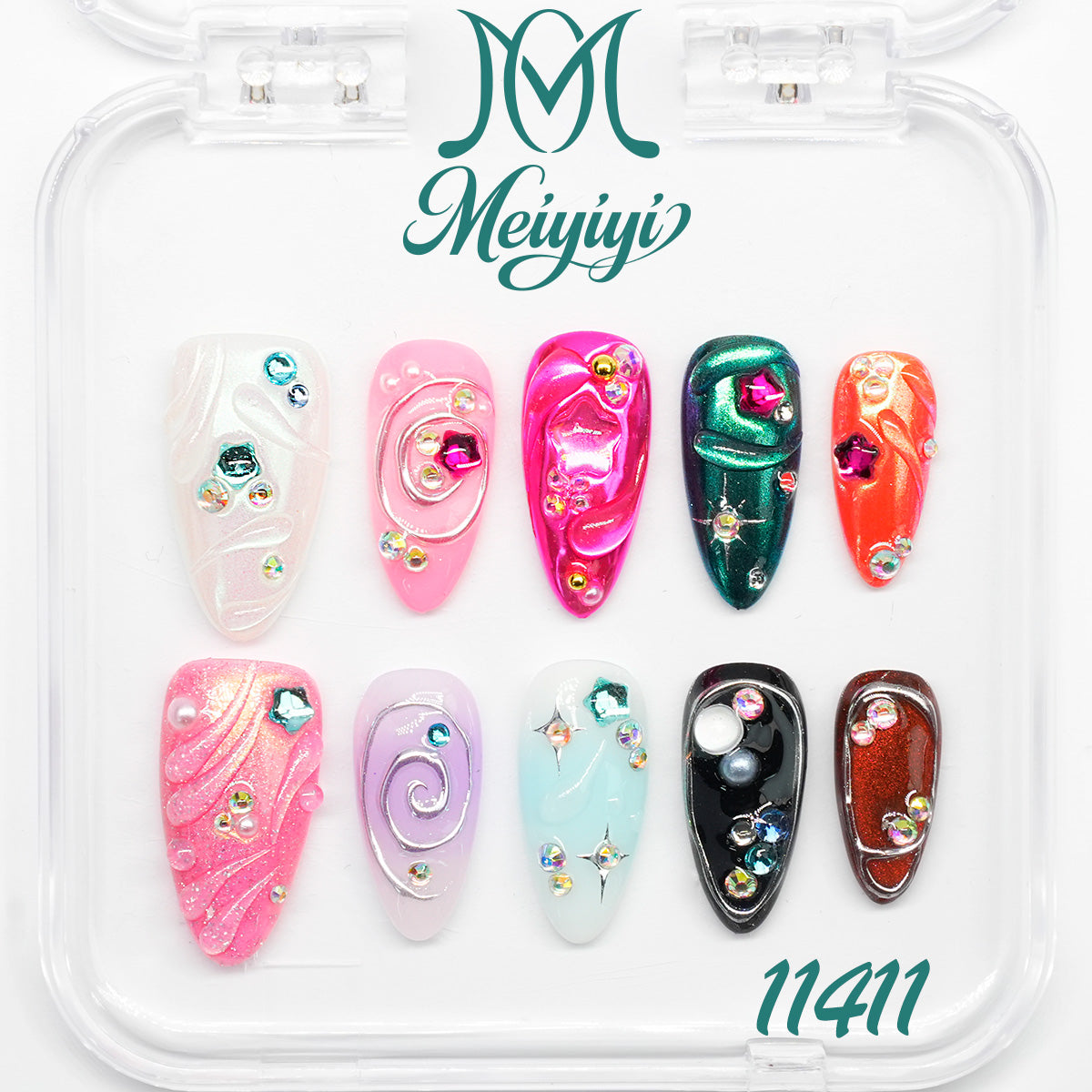 11411-MYY's designer original high-end design customized luxury hand-painted wearable nail art