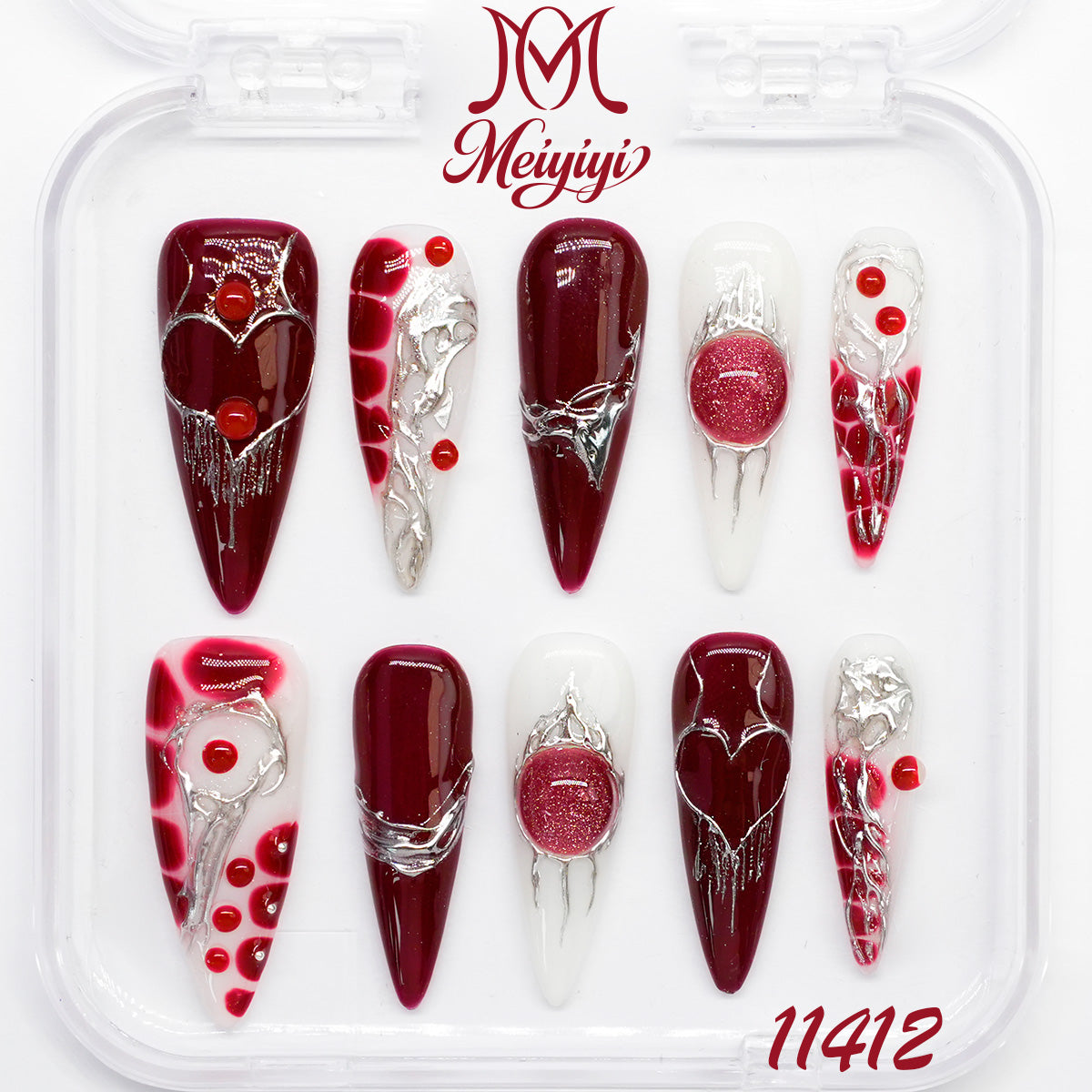 11412-MYY's designer original high-end design customized luxury hand-painted wearable nail art