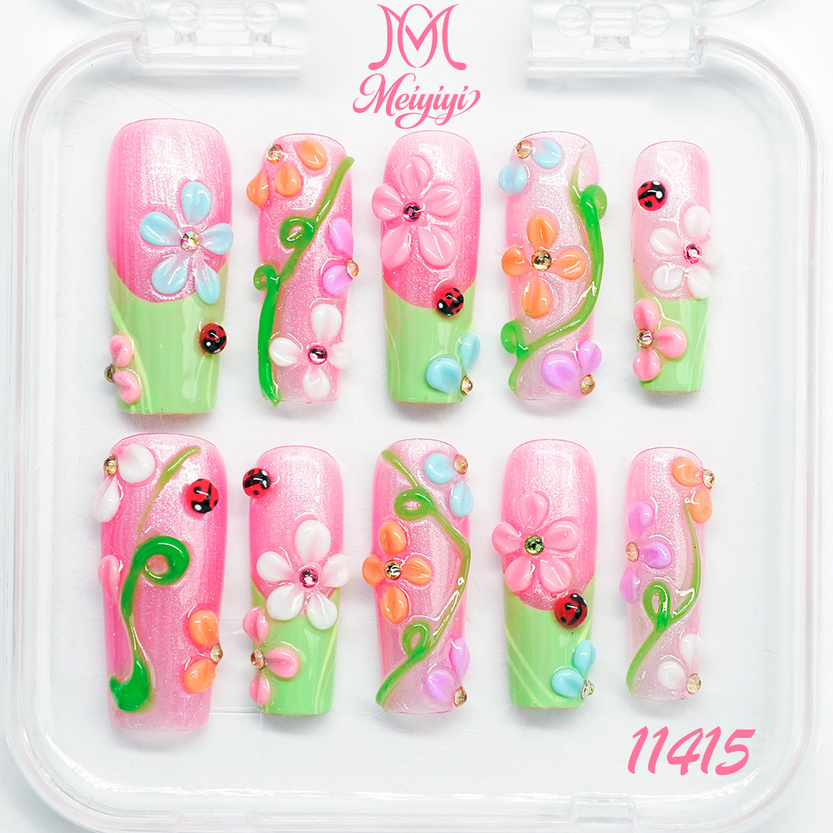11415-MYY's designer original high-end design customized luxury hand-painted wearable nail art