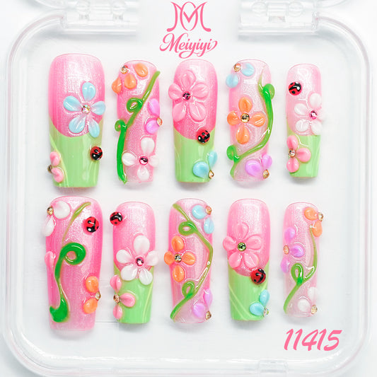 11415-MYY's designer original high-end design customized luxury hand-painted wearable nail art