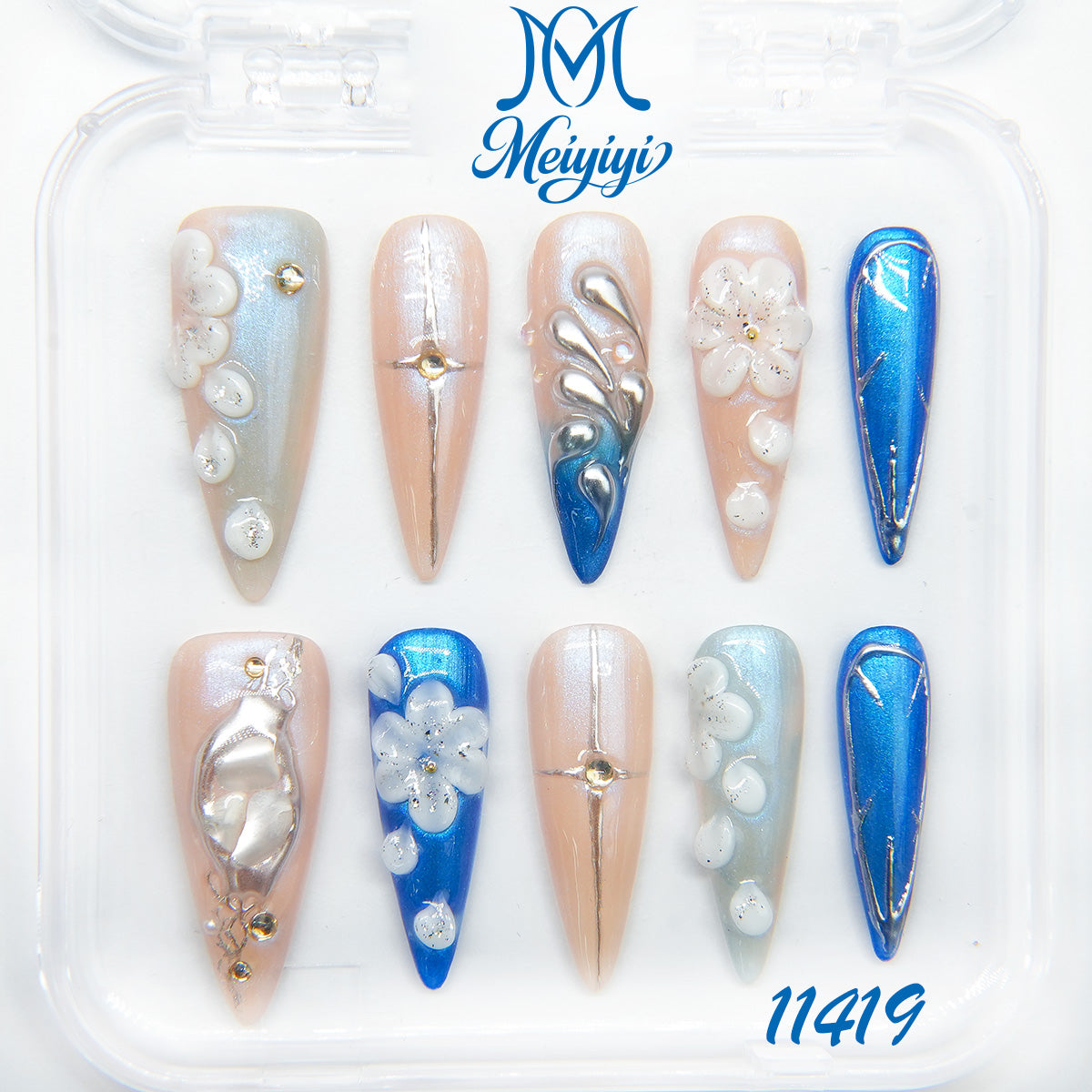 11419-MYY's designer original high-end design customized luxury hand-painted wearable nail art