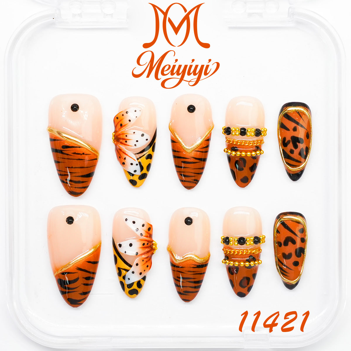 11421-MYY's designer original high-end design customized luxury hand-painted wearable nail art