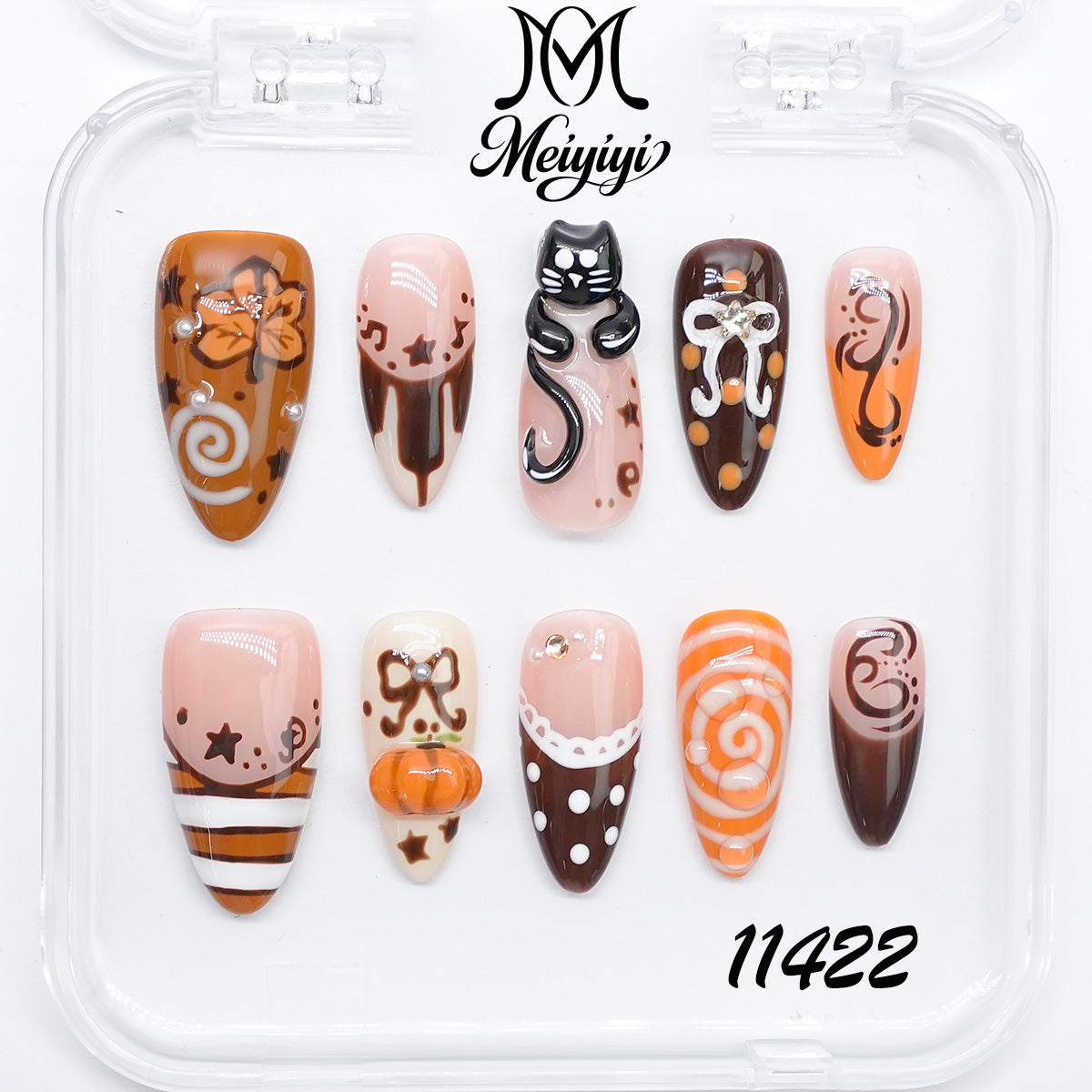 11422-MYY's designer original high-end design customized luxury hand-painted wearable nail art