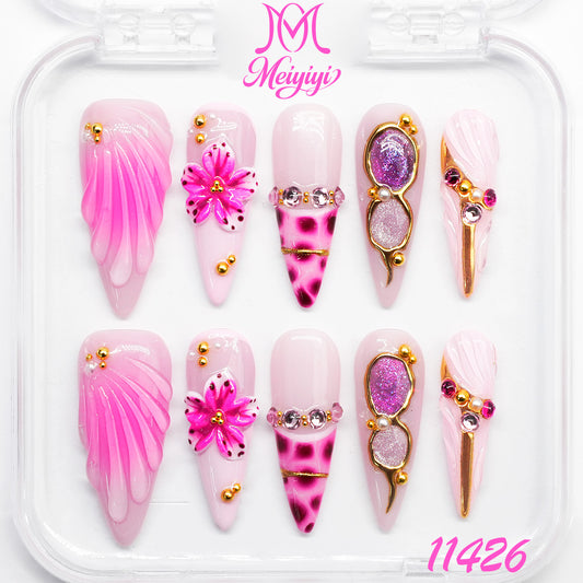 11426-MYY's designer original high-end design customized luxury hand-painted wearable nail art