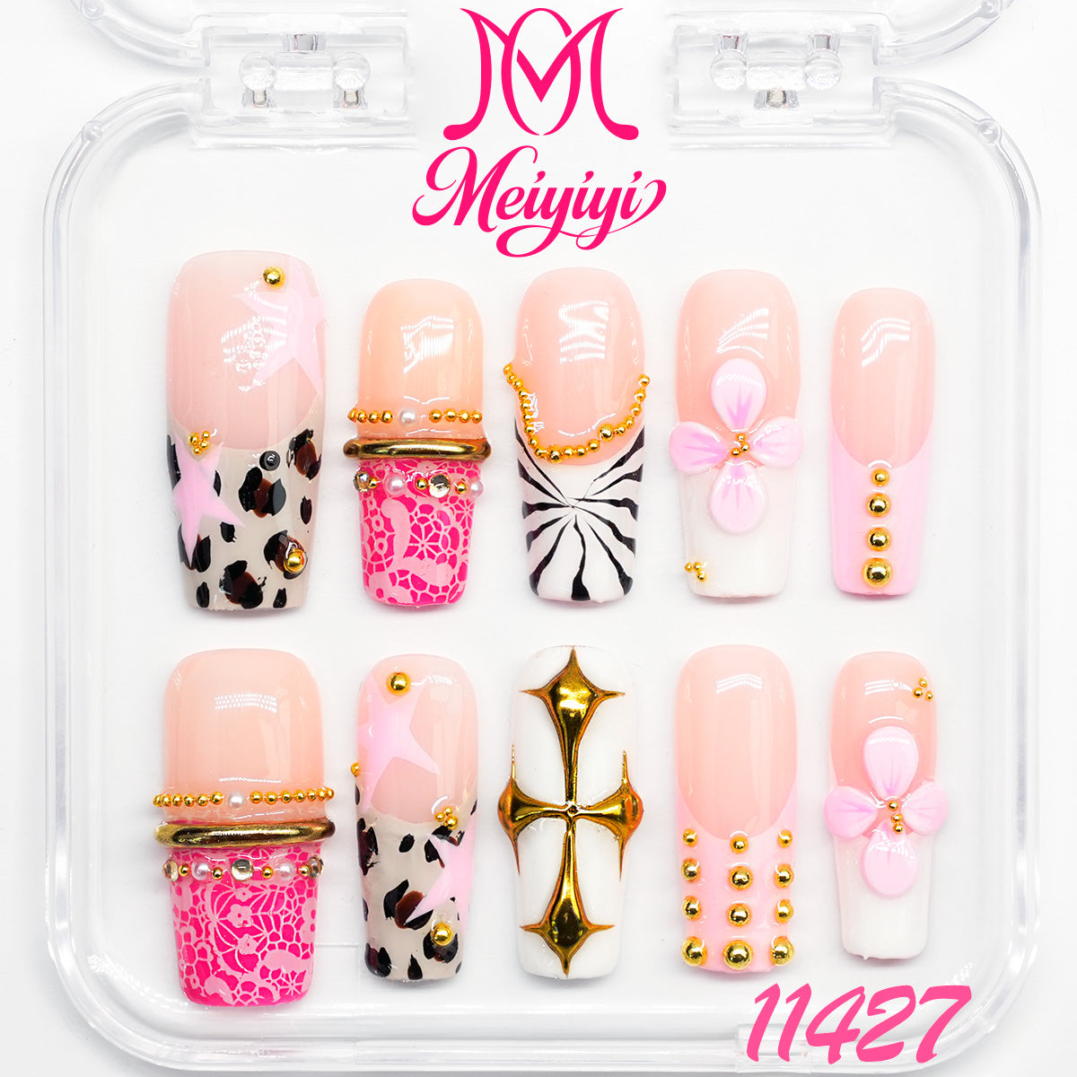 11427-MYY's designer original high-end design customized luxury hand-painted wearable nail art