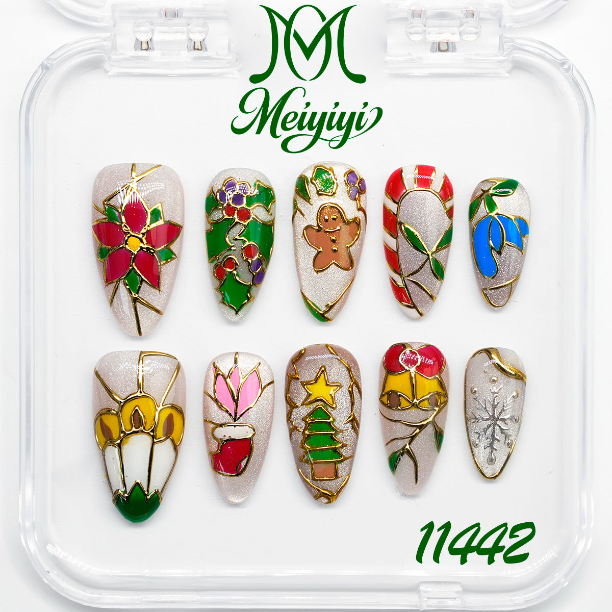 11442-MYY's designer original high-end design customized luxury hand-painted wearable nail art