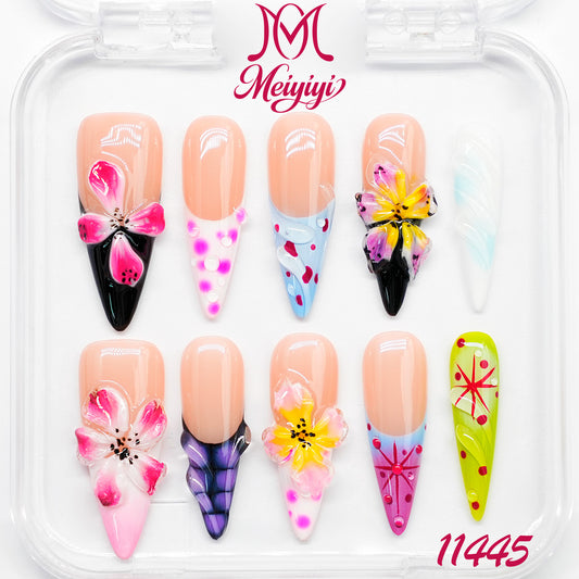 11445-MYY's designer original high-end design customized luxury hand-painted wearable nail art