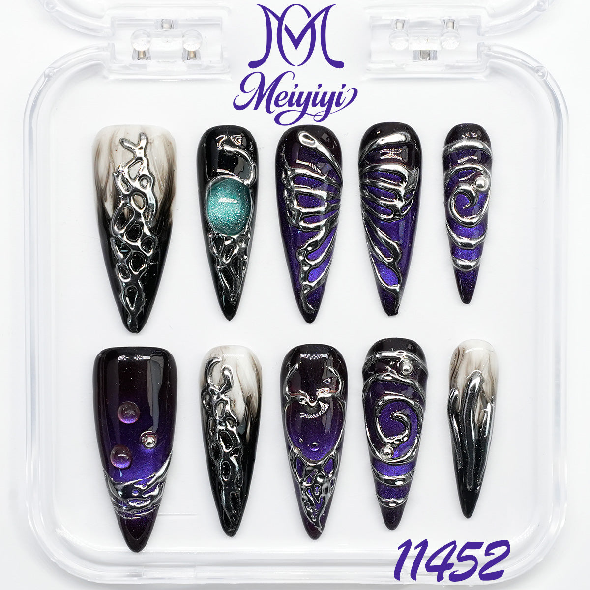11452-MYY's designer original high-end design customized luxury hand-painted wearable nail art