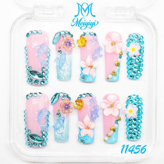 11456-MYY's designer original high-end design customized luxury hand-painted wearable nail art