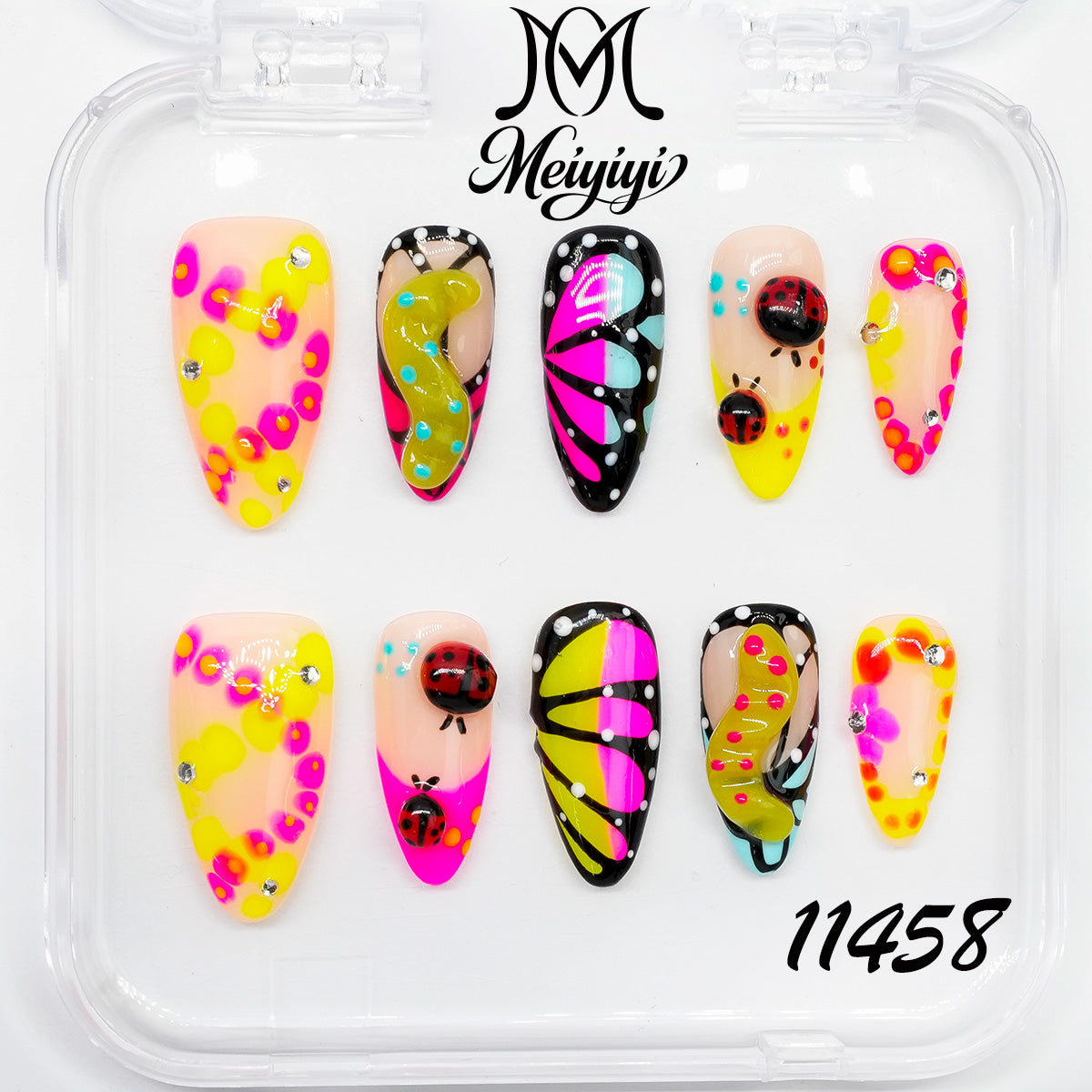 11458-MYY's designer original high-end design customized luxury hand-painted wearable nail art