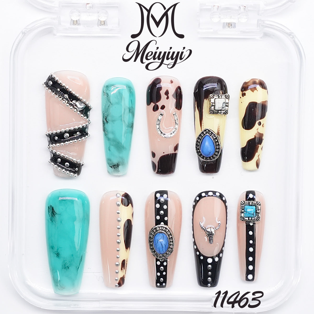 11463-MYY's designer original high-end design customized luxury hand-painted wearable nail art