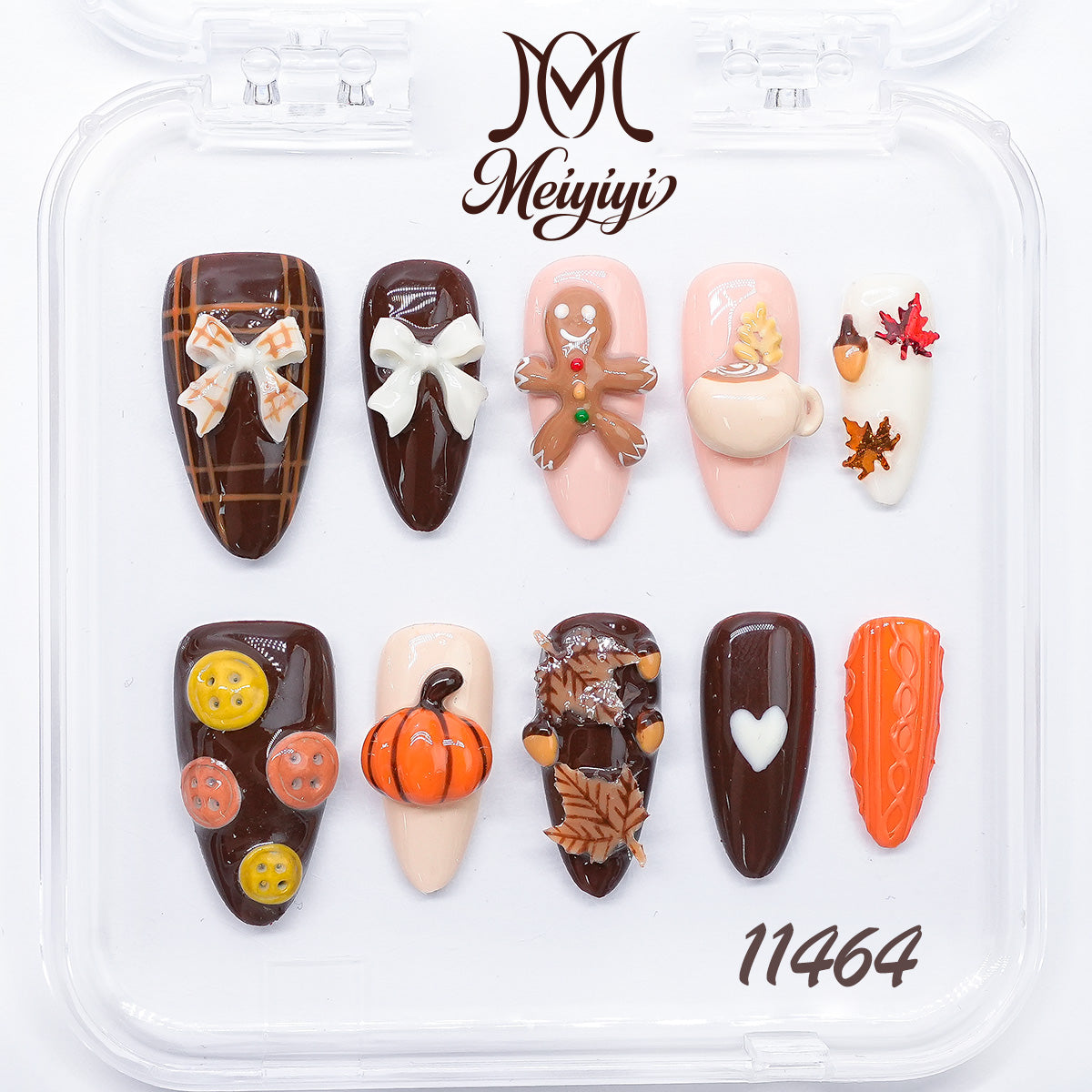 11464-MYY's designer original high-end design customized luxury hand-painted wearable nail art