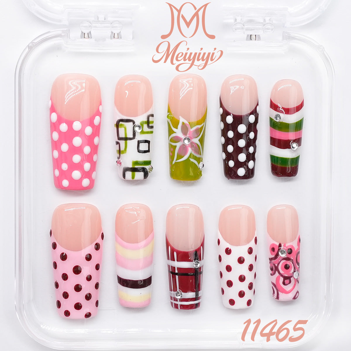 11465-MYY's designer original high-end design customized luxury hand-painted wearable nail art