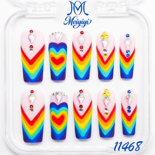 11468-MYY's designer original high-end design customized luxury hand-painted wearable nail art