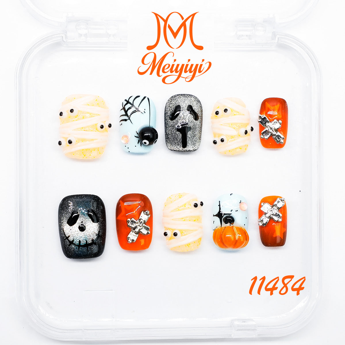 11484-MYY's designer original high-end design customized luxury hand-painted wearable nail art