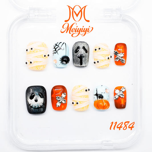 11484-MYY's designer original high-end design customized luxury hand-painted wearable nail art