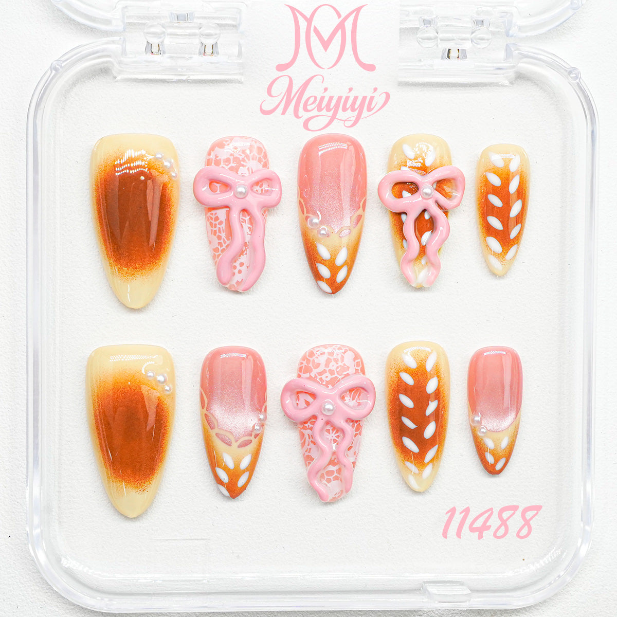 11488-MYY's designer original high-end design customized luxury hand-painted wearable nail art