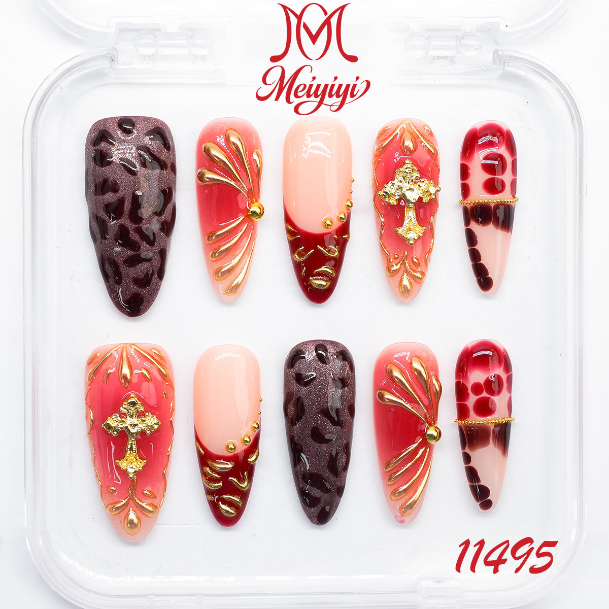 11495-MYY's designer original high-end design customized luxury hand-painted wearable nail art