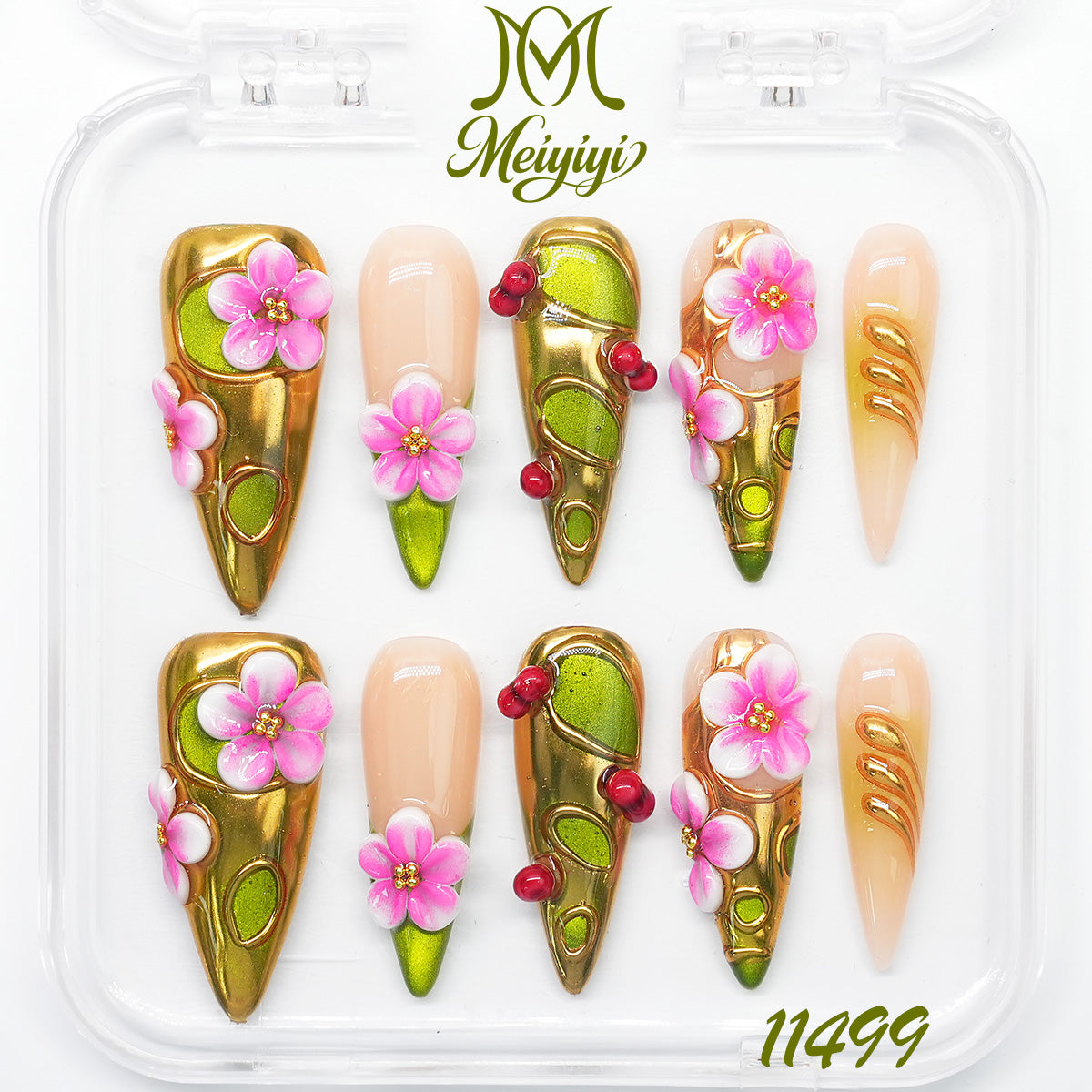 11499-MYY's designer original high-end design customized luxury hand-painted wearable nail art