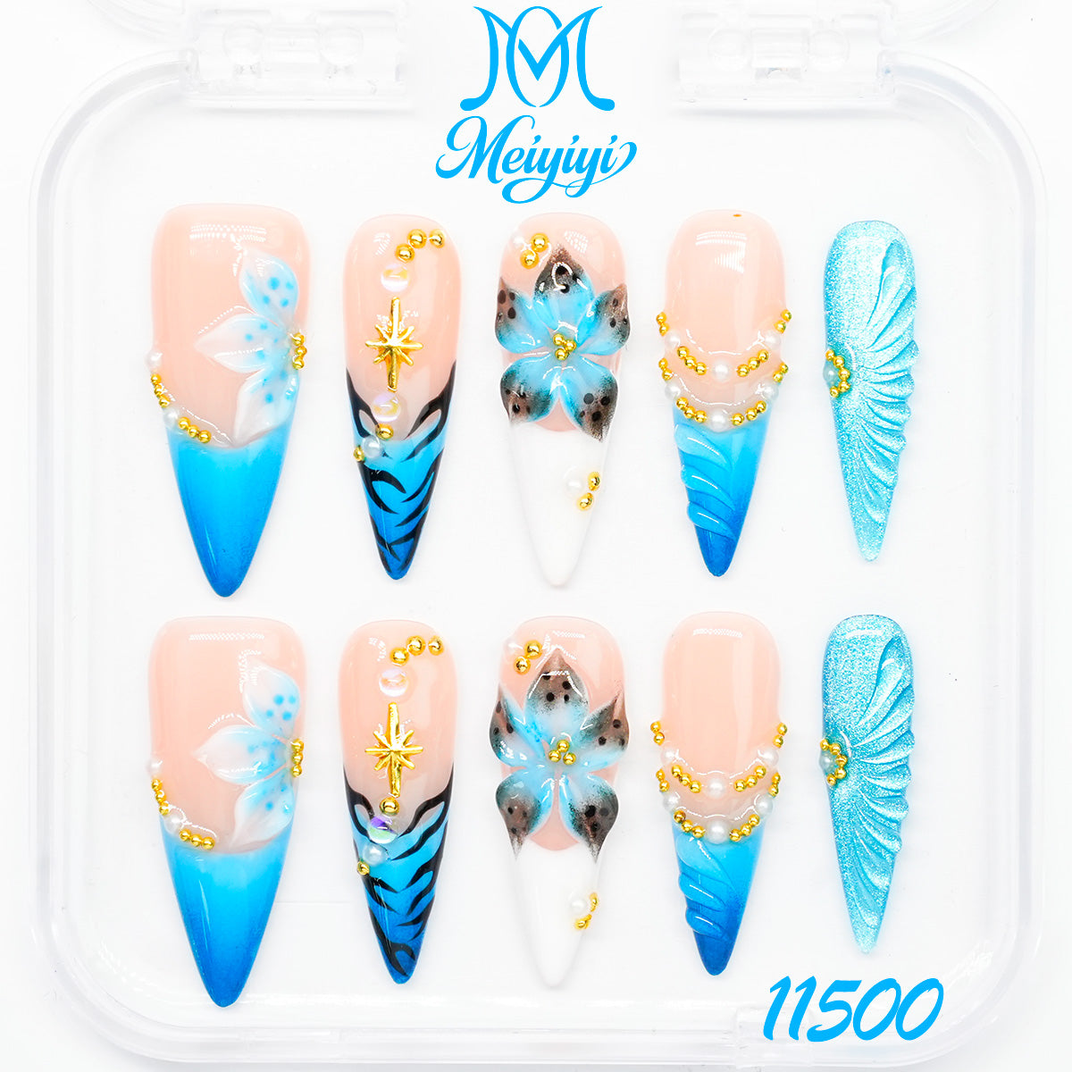 11500-MYY's designer original high-end design customized luxury hand-painted wearable nail art