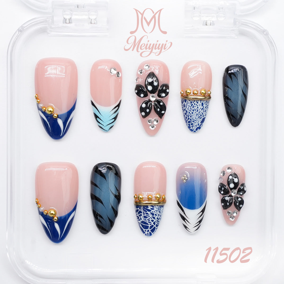 11502-MYY's designer original high-end design customized luxury hand-painted wearable nail art