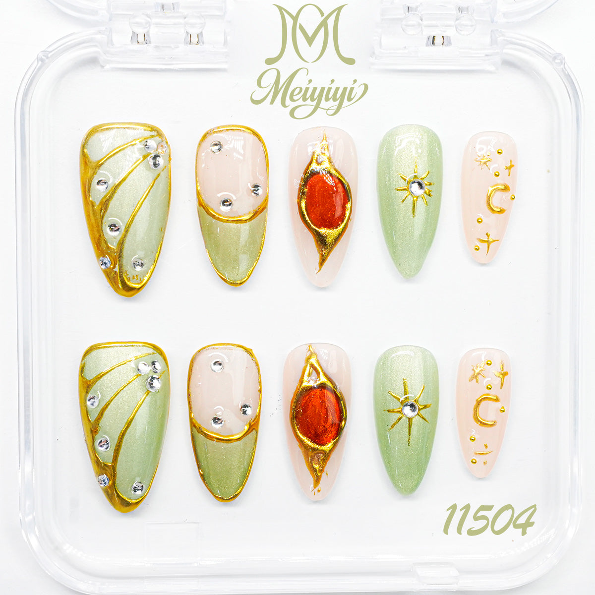 11504-MYY's designer original high-end design customized luxury hand-painted wearable nail art