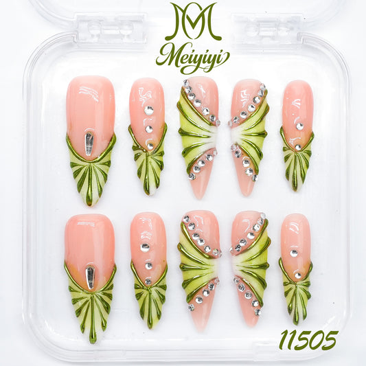 11505-MYY's designer original high-end design customized luxury hand-painted wearable nail art
