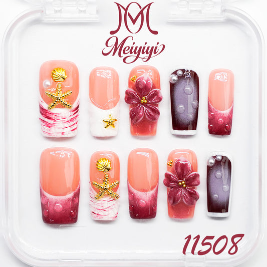 11508-MYY's designer original high-end design customized luxury hand-painted wearable nail art
